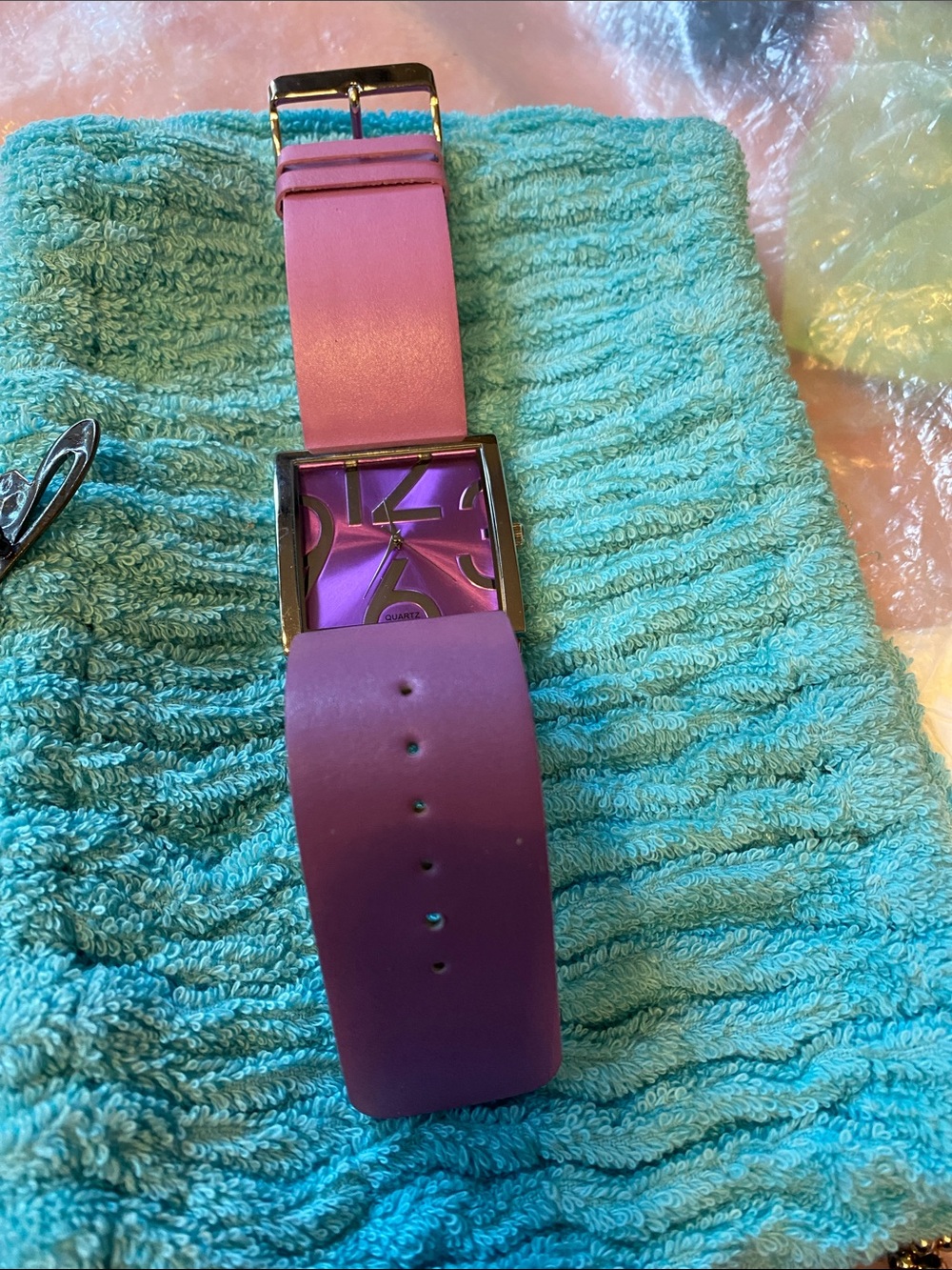 Gruen Purple and Pink Square Dial Fashion Watch